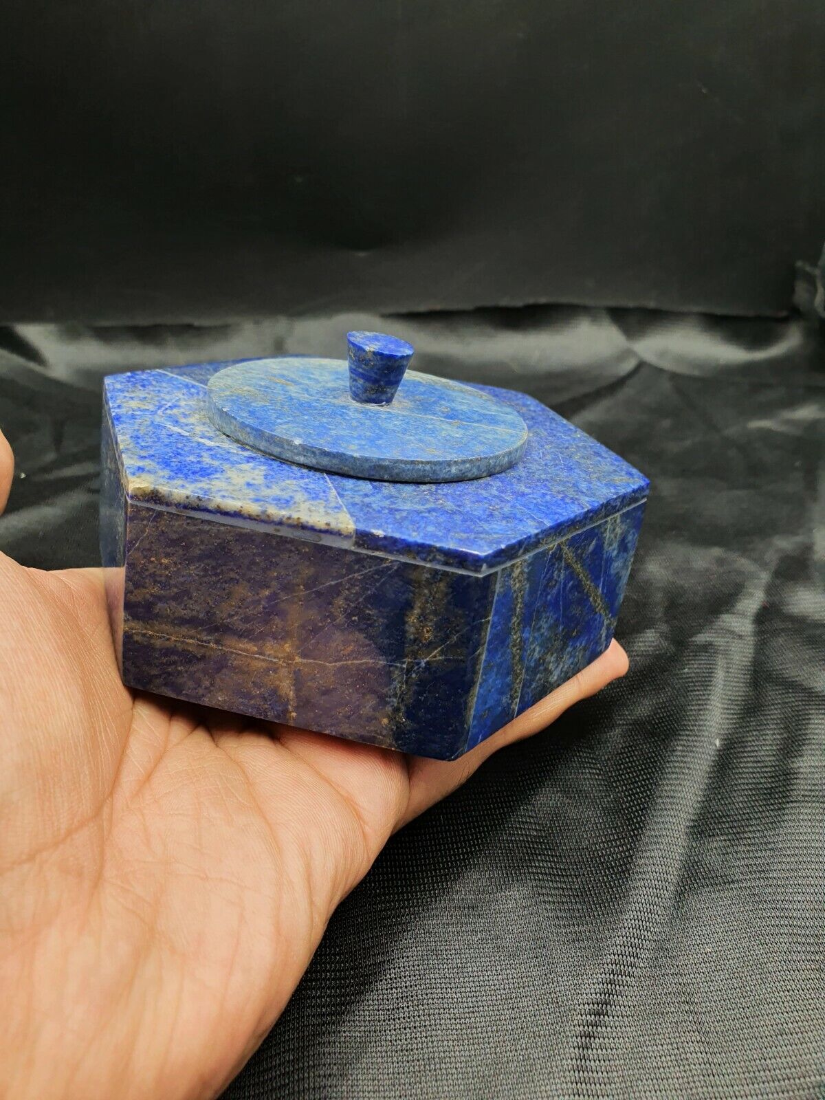 Vintage Natural Lapis Lazuli Handmade Ashtray From Afghanistan