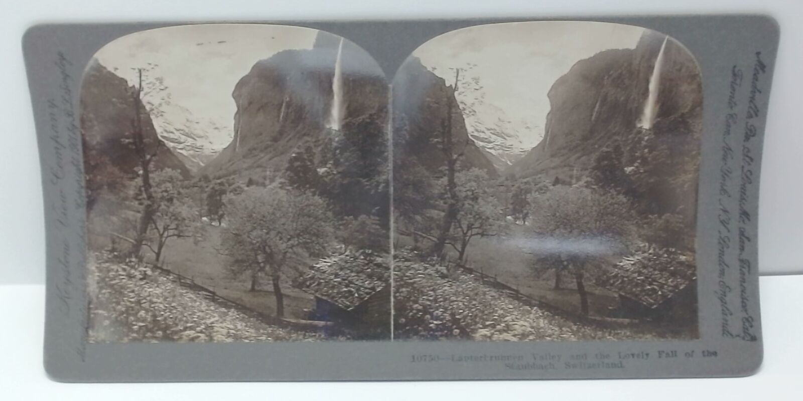 Antique Stereoview Card Lauterbrunnen Valley CH