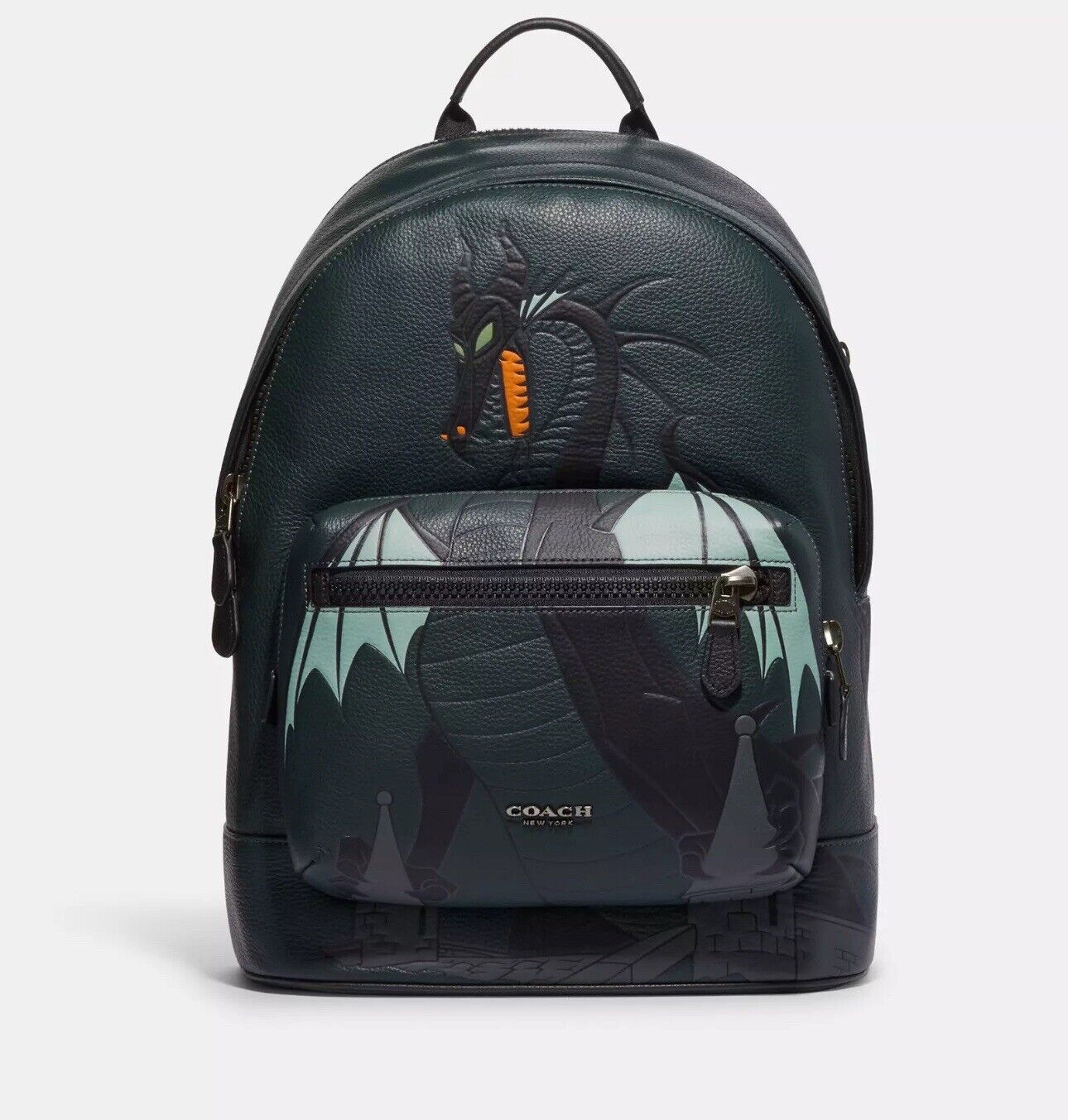 Disney X Coach West Backpack With Maleficent Dragon Villains Motif