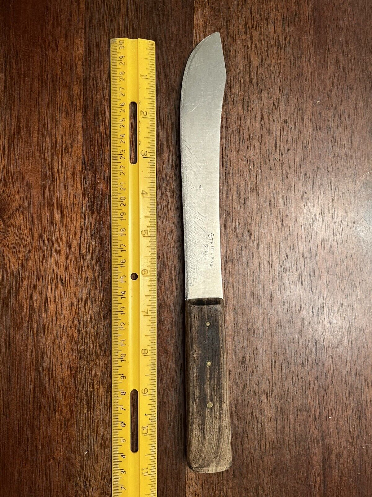 Vintage Wood Handle Butcher Knife