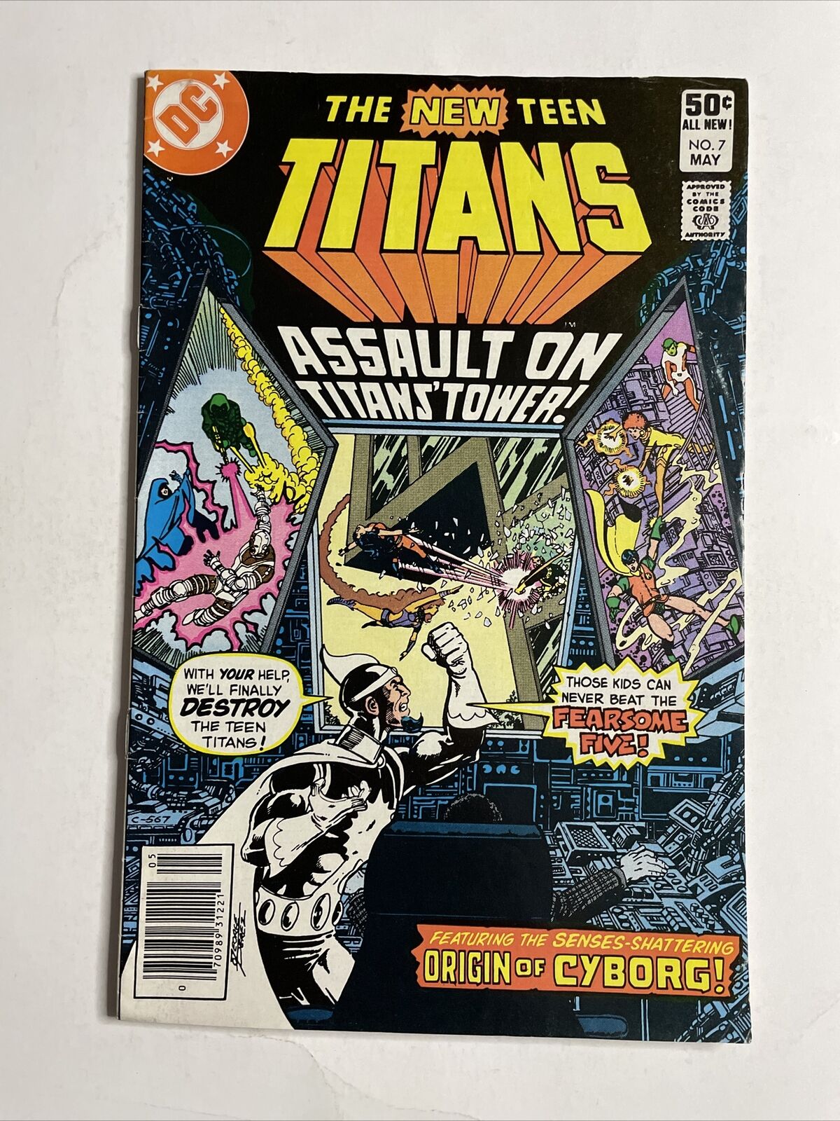 The New Teen Titans #7 (1981) 8.0 VF DC Key Issue Origin Of Cyborg Newsstand