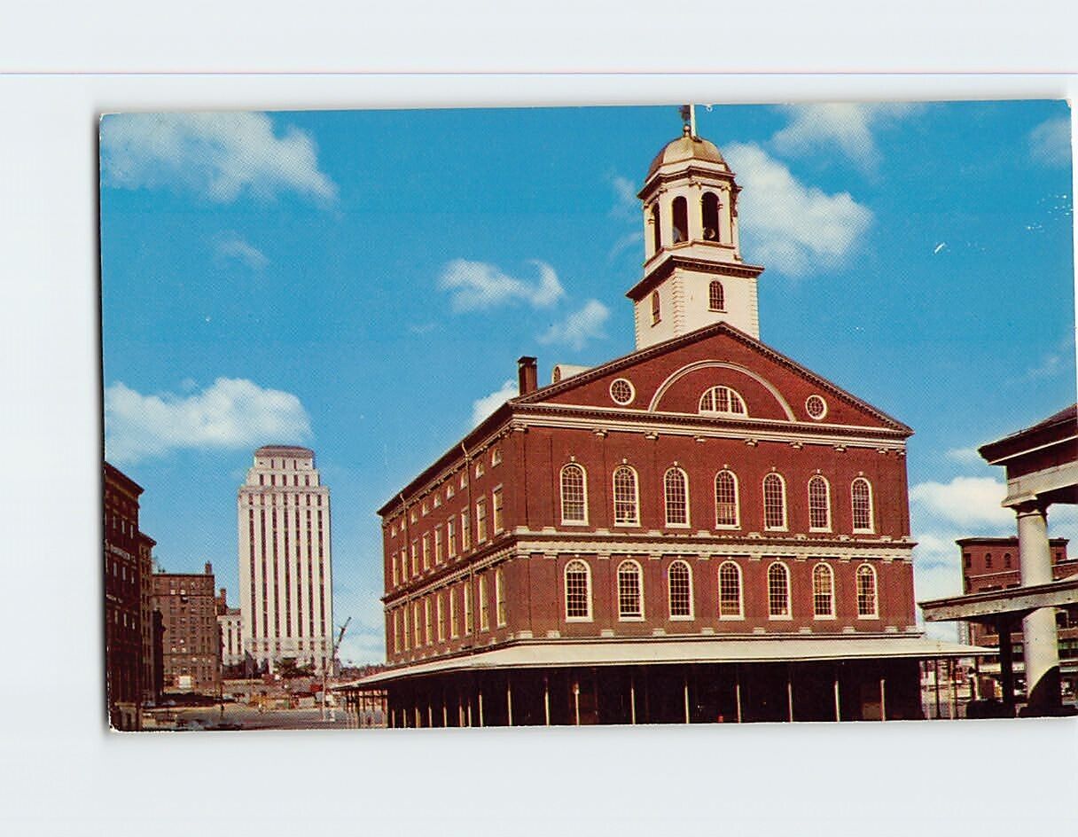 Postcard Faneuil Hall Dock Square Boston Massachusetts USA