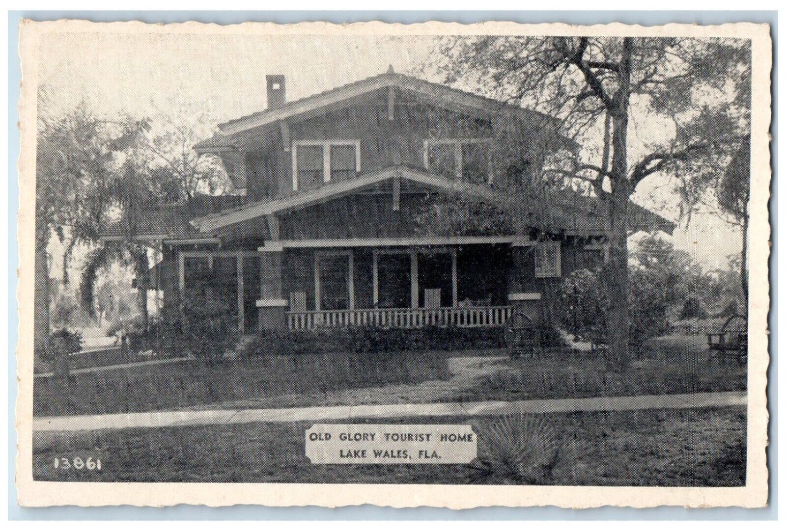 1940 Old Glory Tourist Home House Lake Wales Florida FL Antique Vintage Postcard