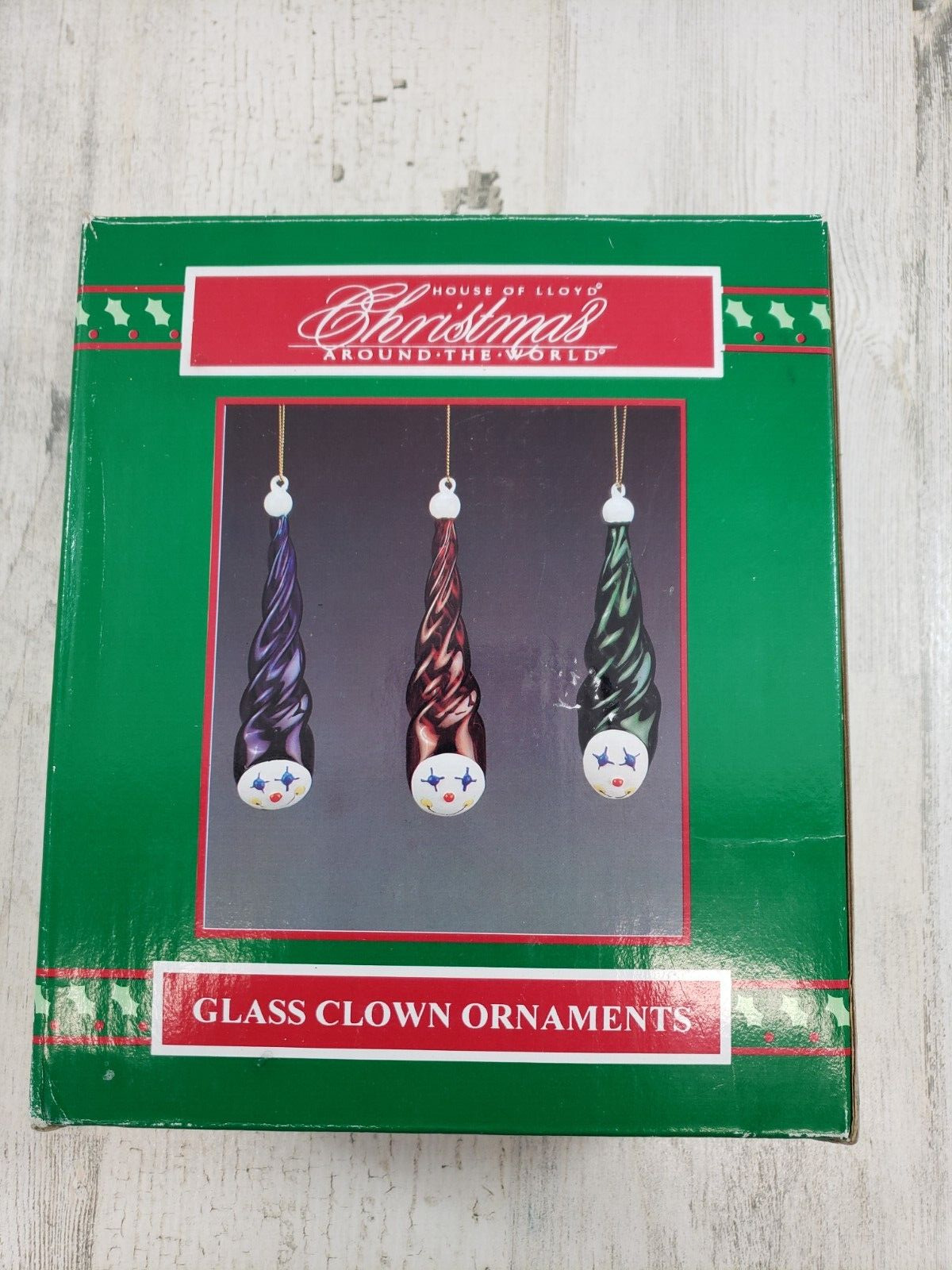 House of Lloyd Christmas Around The World Glass Clown Ornaments set of 3
