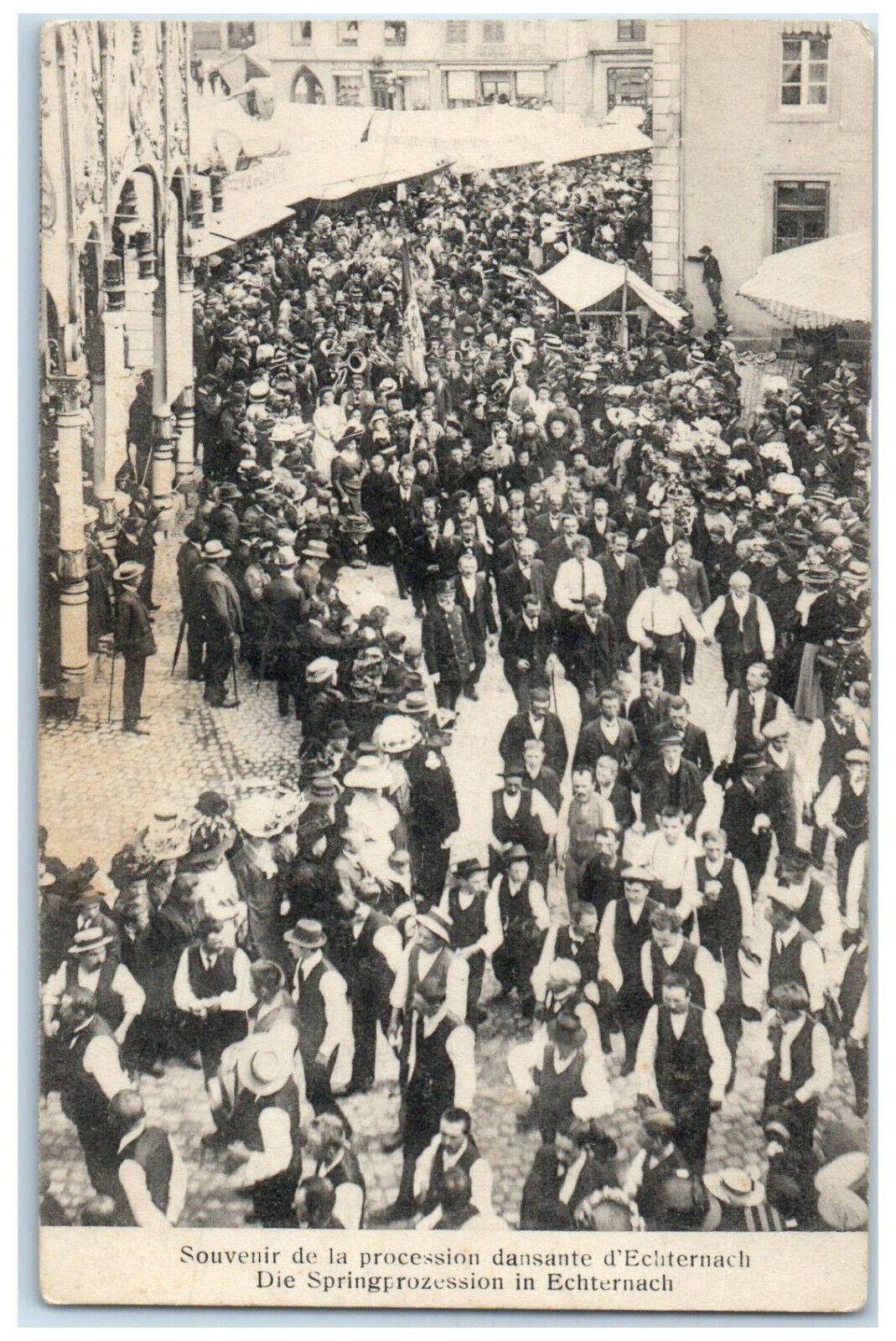 c1910 Souvenir The Spring Procession in Echternach Luxembourg Postcard