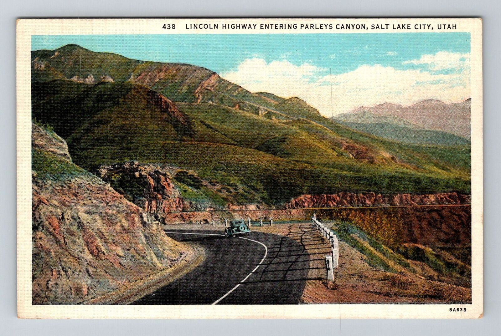 Salt Lake City UT-Utah, Lincoln Hwy Entering Parleys Canyon Vintage Postcard