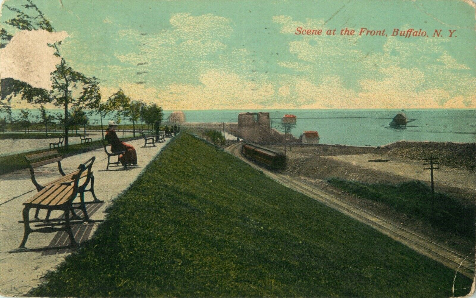 1912 Scene at the Front Park, Buffalo, N. Y. Vintage Postcard