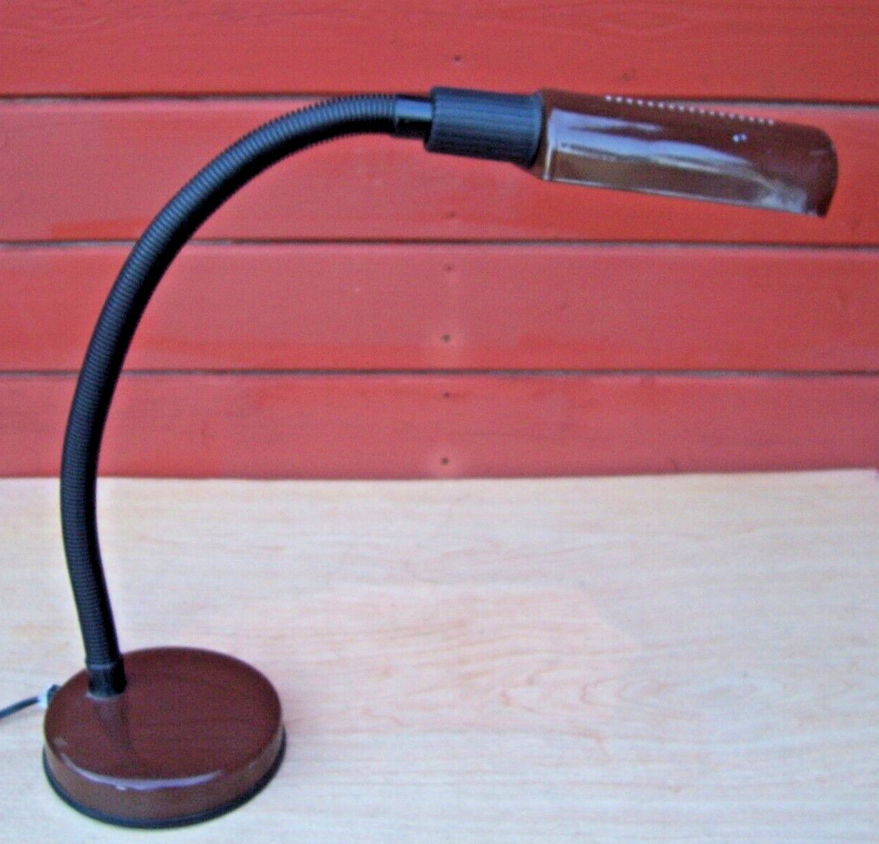 Vintage VENETA LUMI Goose Neck Desk Lamp  Made in ITALY Brown and Black