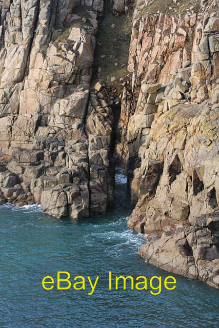 Photo 6x4 Sea cliffs at Porth Loe Porthgwarra Viewed from the southern si c2010