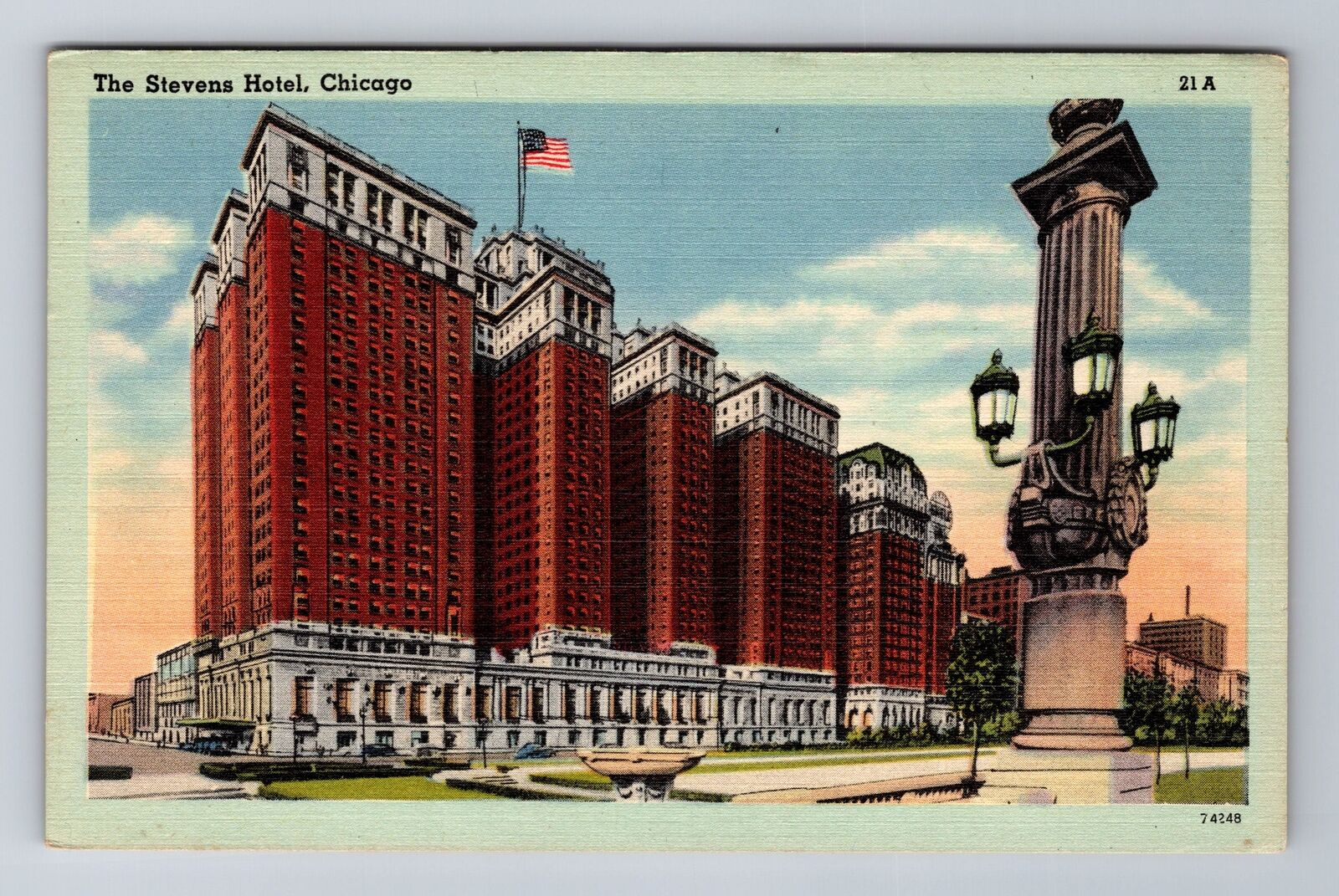 Chicago IL-Illinois, The Stevens Hotel, Advertising, Vintage Souvenir Postcard