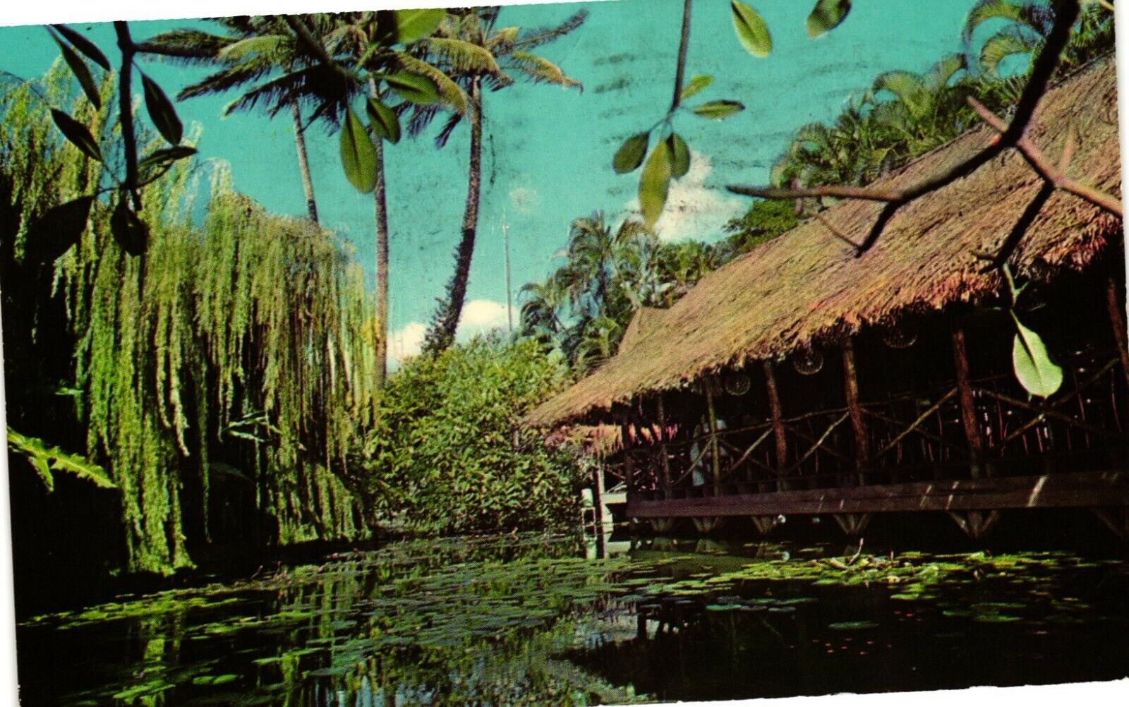 Vintage Postcard- The Willows, Honolulu, Hawaii. Cancellation 1972