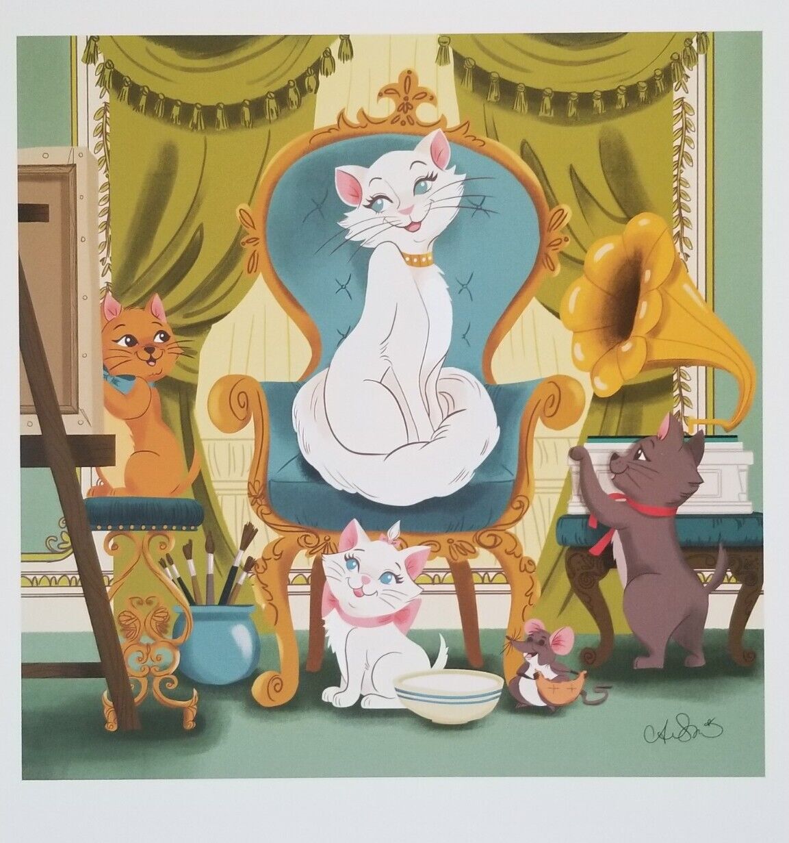 Disney Park Ann Shen Art The Aristocats Duchess 11 x14 Poster Print Ship New