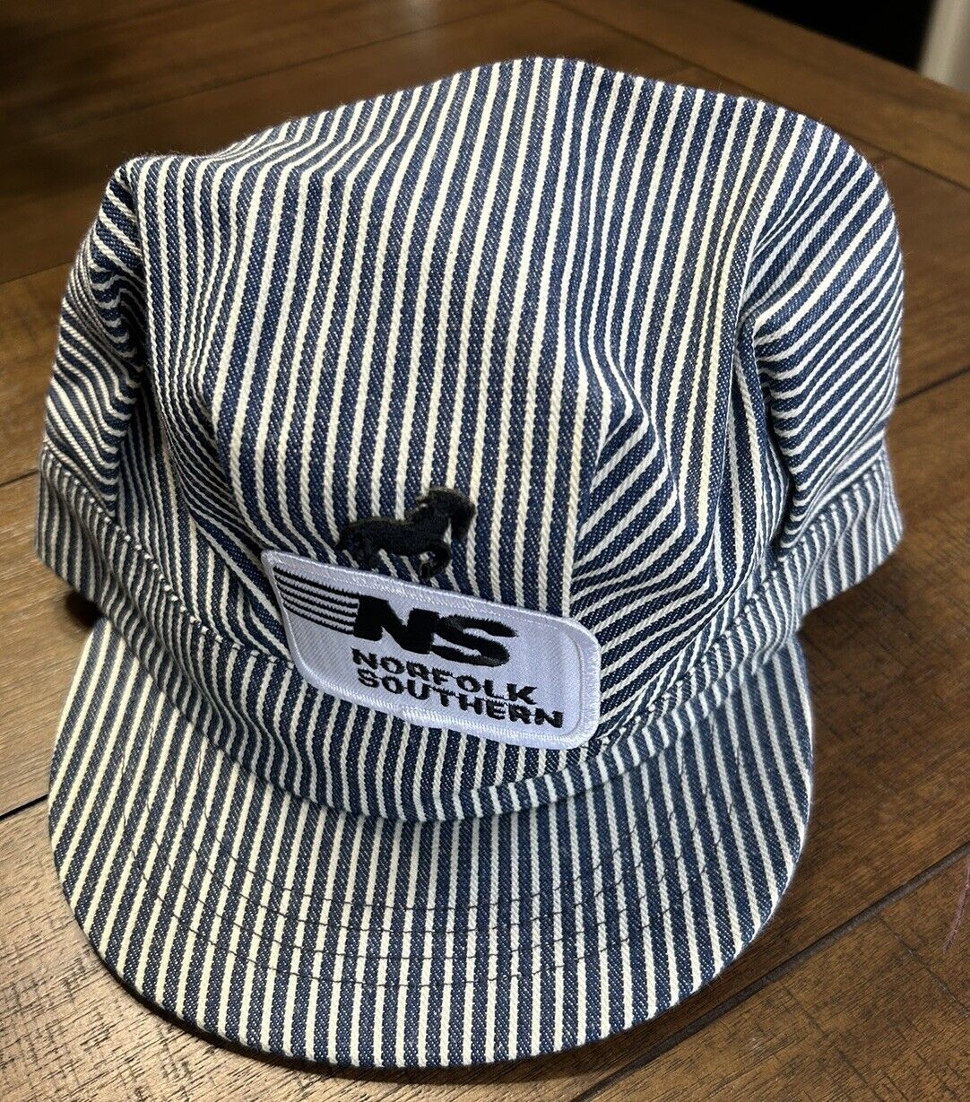 Norfolk Southern Railroad Patch Snapback Striped Engineer Conductors Adult Hat