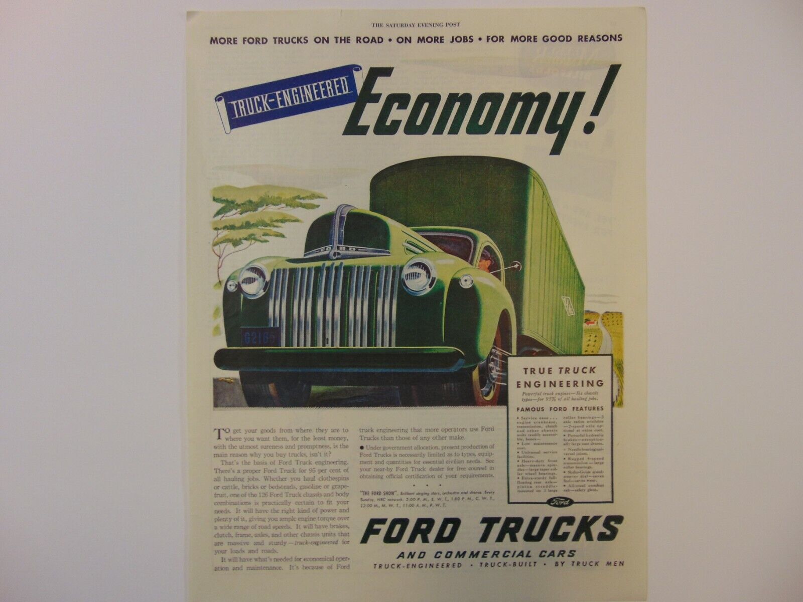 1945 FORD TRUCKS and Commercial Cars art print ad