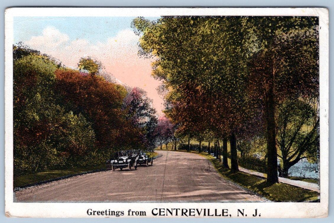 1924 GREETINGS FROM CENTREVILLE NEW JERSEY SENT TO SAND BROOK NJ POSTCARD