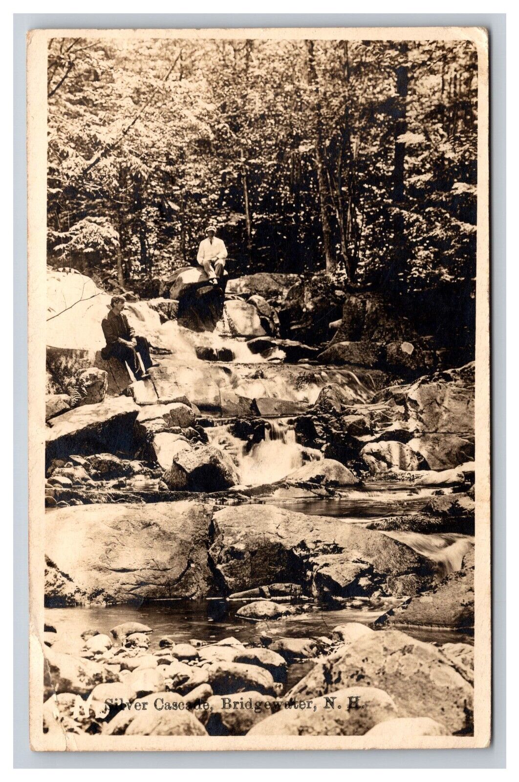 RPPC Silver Cascade 1913, Bridgewater New Hampshire NH Postcard