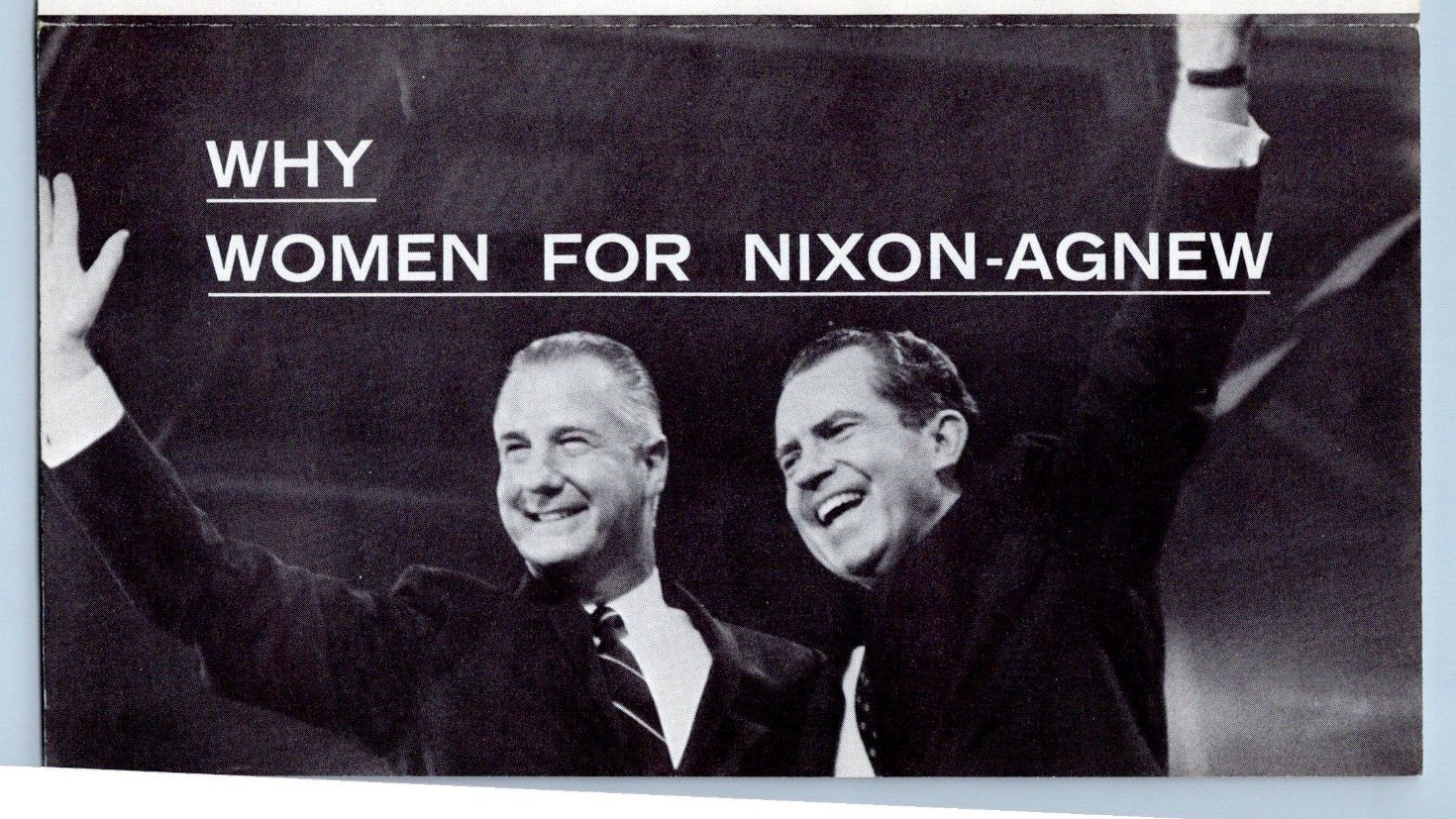 Why Women For Nixon Agnew? Bi-Fold 1968 Campaign Brochure
