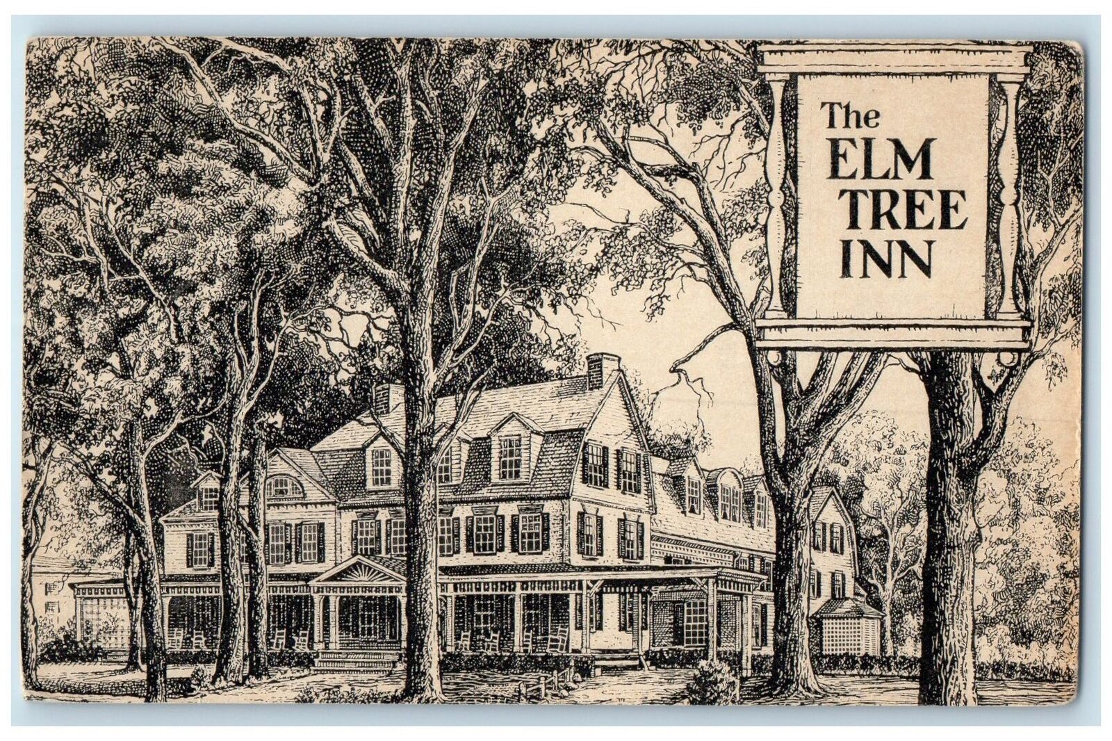 1951 The Elm Tree Inn Restaurant Hotel Farmington Connecticut CT Posted Postcard