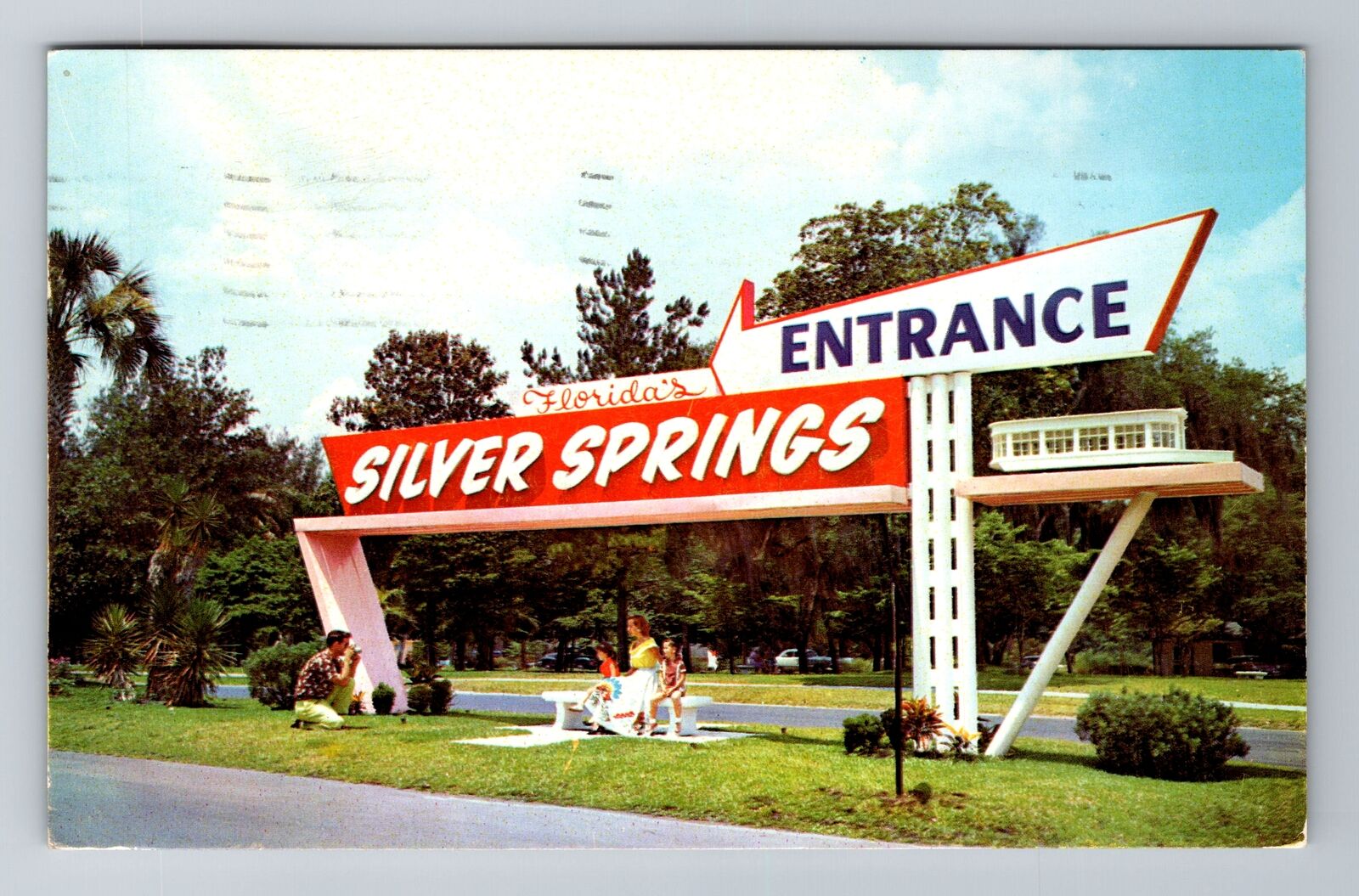 Silver Springs FL-Florida, Entrance, Vintage c1955 Postcard