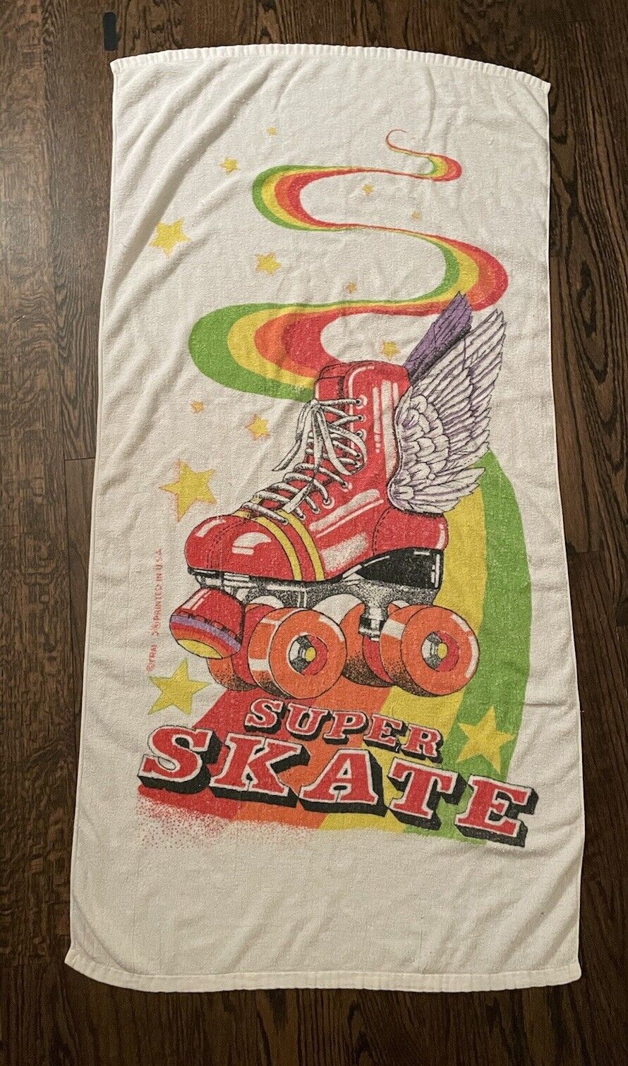 Vintage Franco Beach Towel Super Skate Roller Skating 50x27