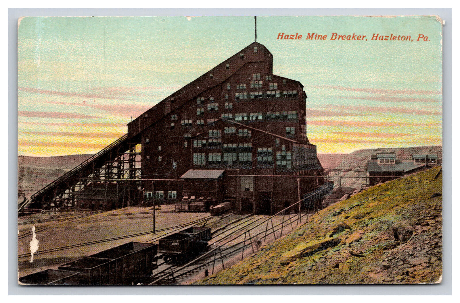 Hazel Mine Breaker, Hazleton Pennsylvania PA Postcard