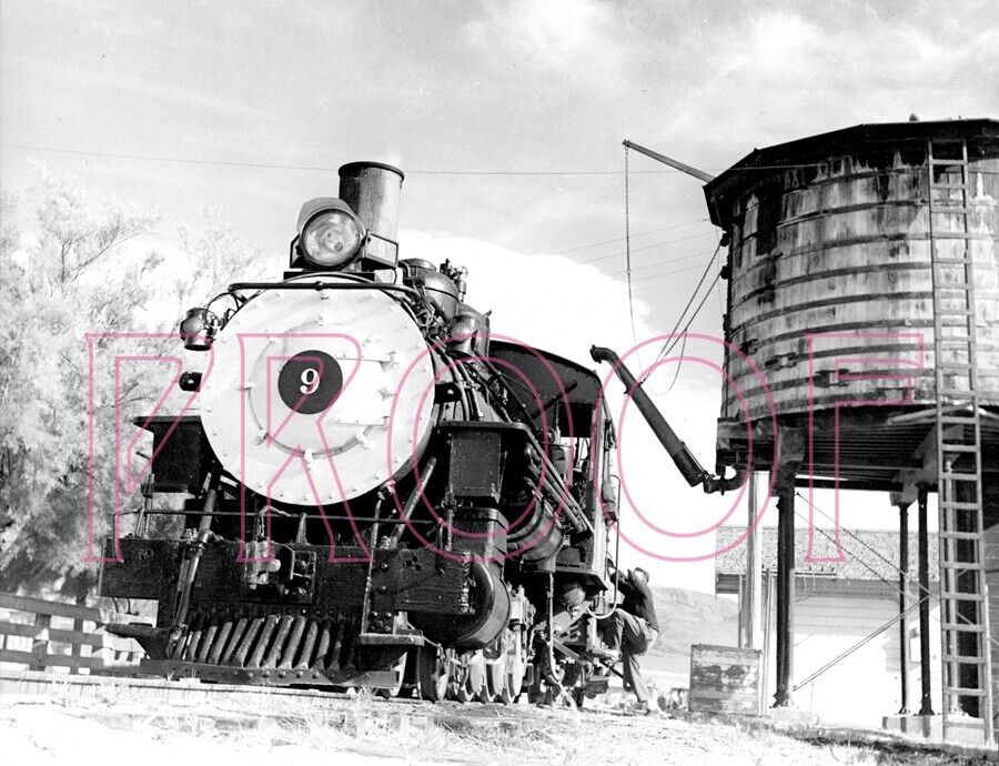 Southern Pacific Narrow Gauge Engine 9 at Water Tower - 8x10 Photo
