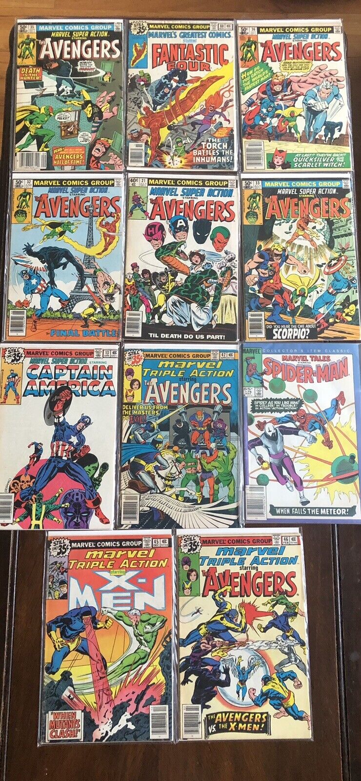 Lot 11 Marvel Comics Silver Bronze Age Spiderman Xmen Avengers Captain America