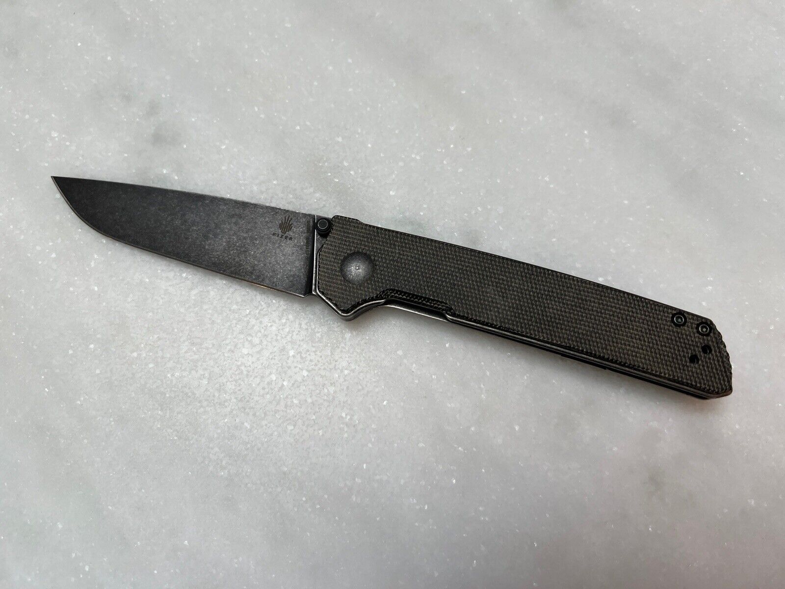Kizer Vanguard Domin Liner Lock Knife Black Micarta (3.5\