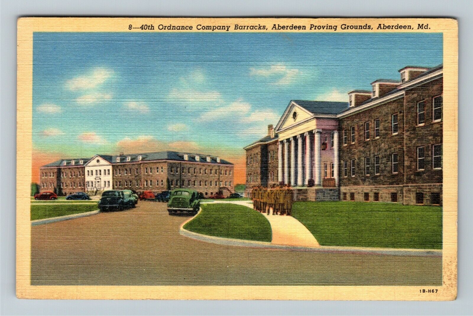Aberdeen MD-Maryland, Aberdeen Proving Grounds, Barracks Vintage Postcard