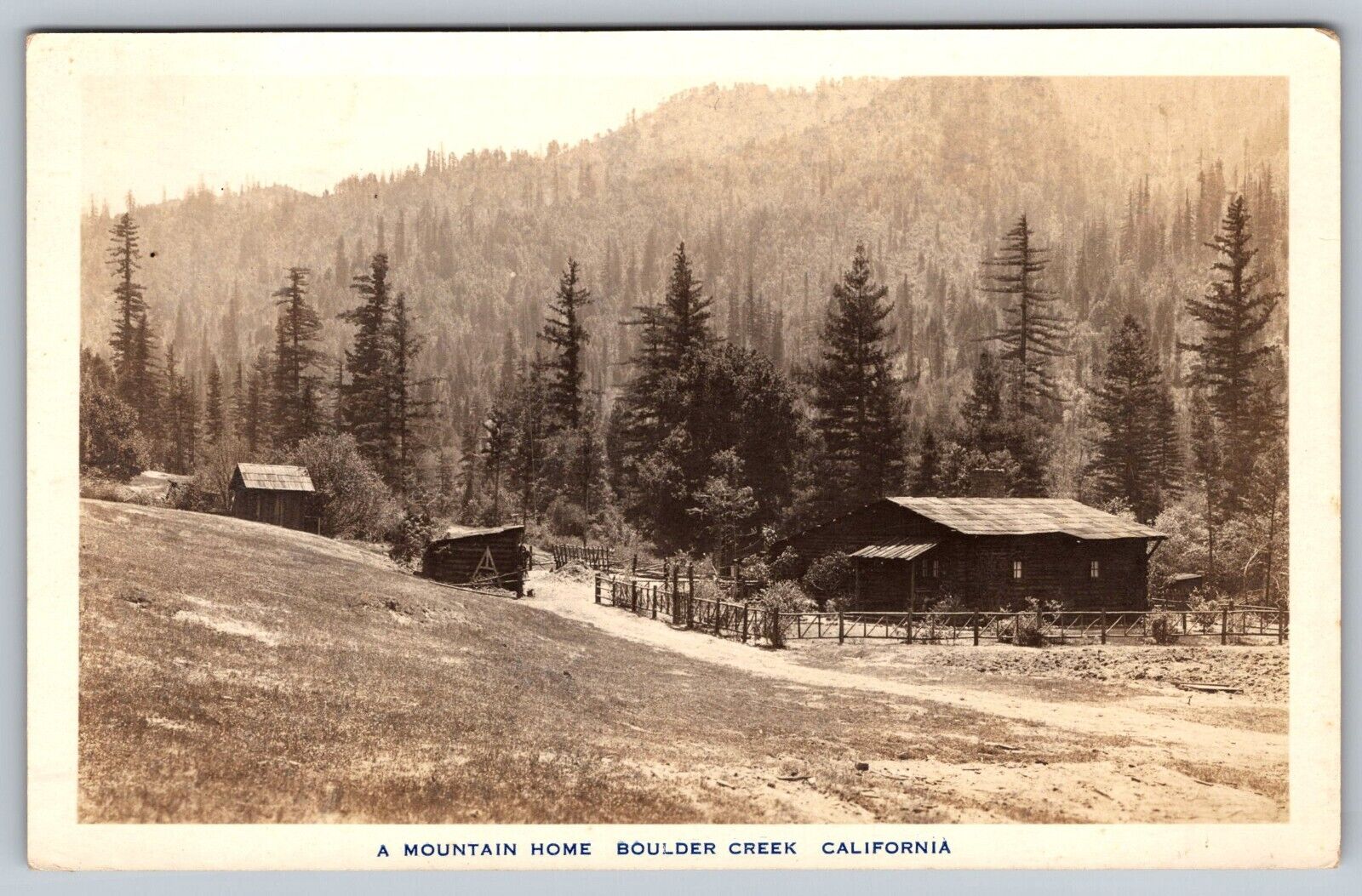 RPPC Mountain Home Boulder Creek CA California PostCard - C10