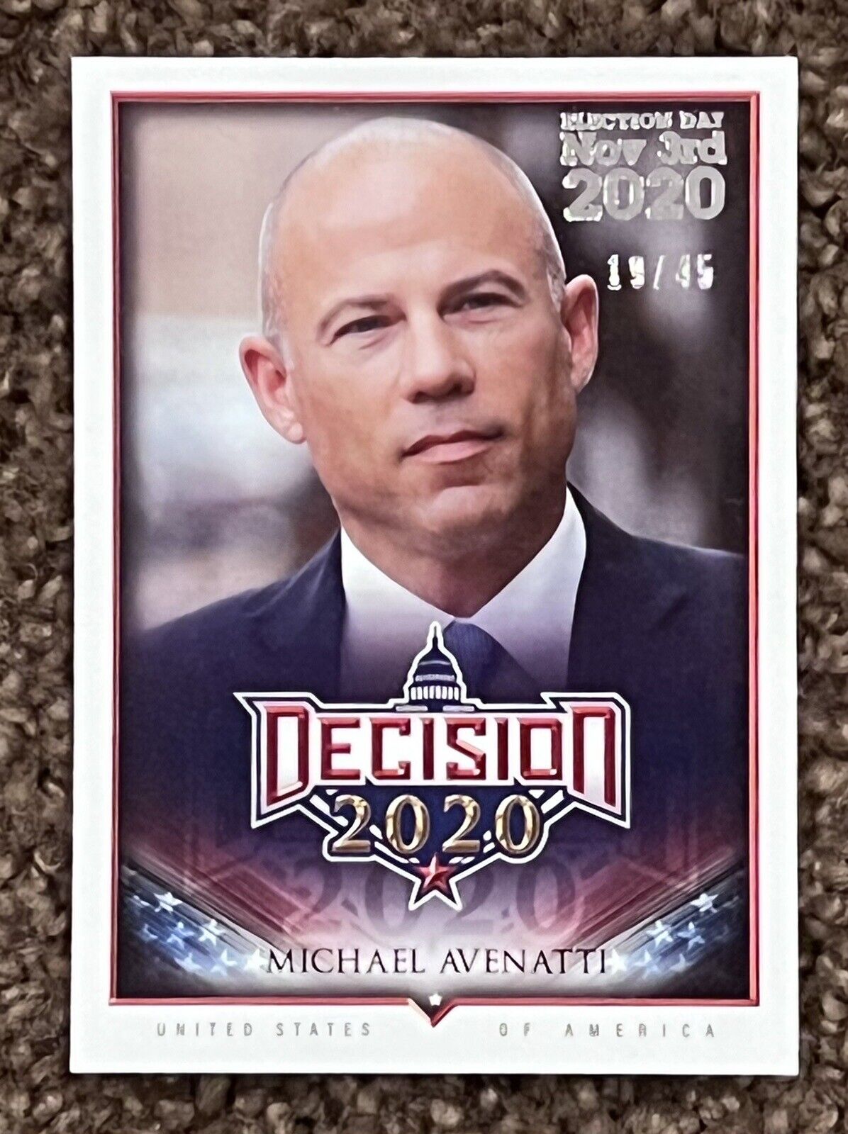 MICHAEL AVENATTI 2020 DECISION STORMY DANIELS SILVER FOIL CARD 504  19/45