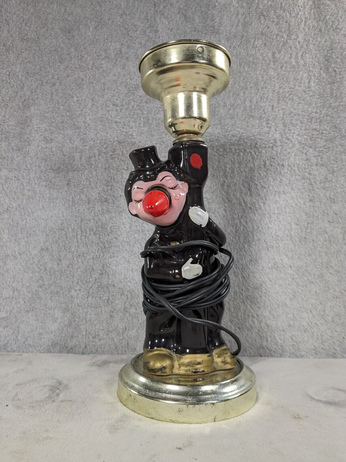 Red Nose Hobo Tophat Antique Lamp 3 Way 12\