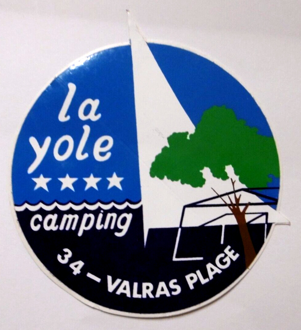 Souvenir-Aufkleber La Yole Camping Marvilla Parks Valras Plague France 80er