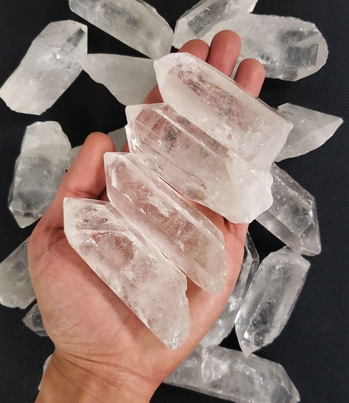 LARGE QUARTZ POINTS - SET OF 4 - Quartz Crystal Points from Brazil