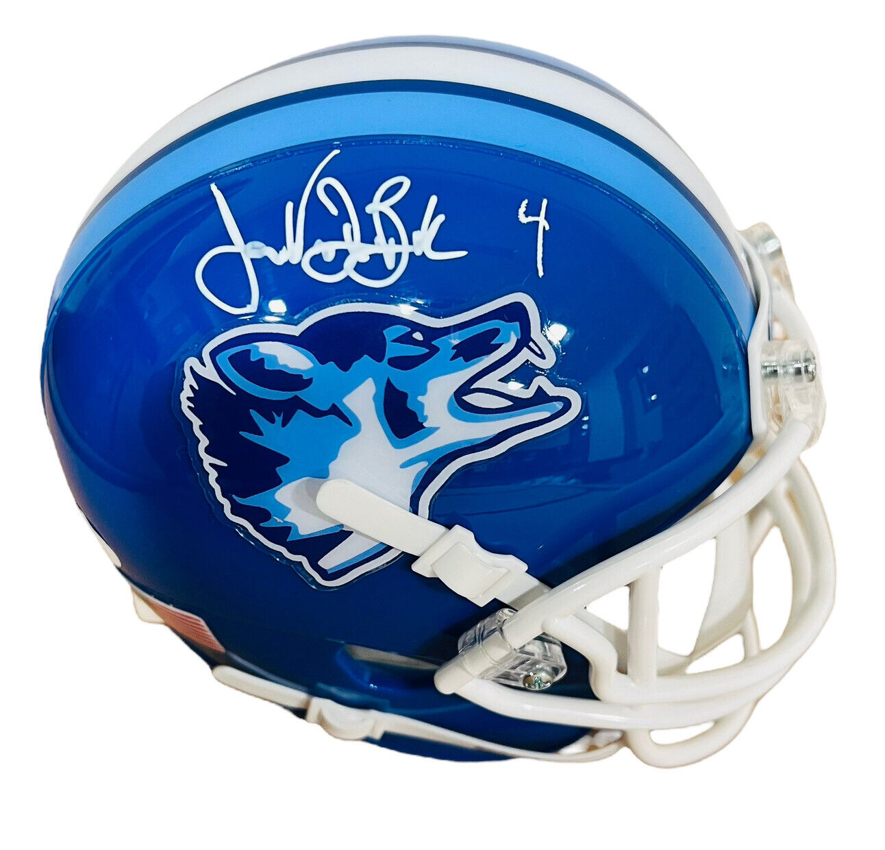 James Van Der Beek Varsity Blues West Canaan Coyotes Signed Mini Helmet JSA COA