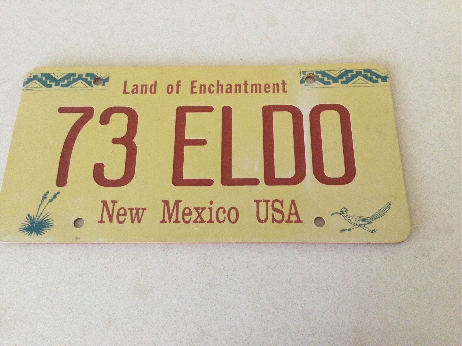 New Mexico Novelty License Plate. “73 ELDO” Land Of Enchantment.
