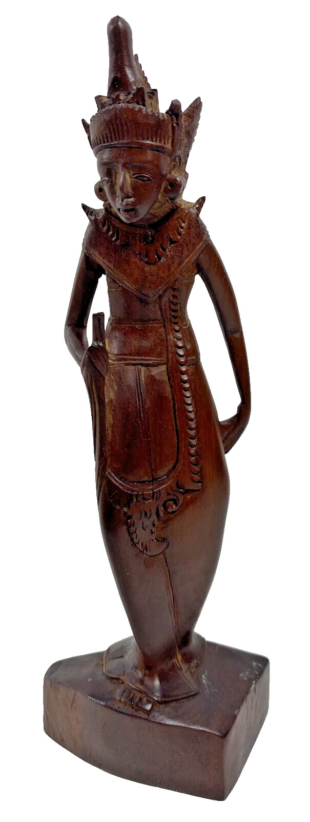 Vintage Bali Dewi Ratih Goddess of the Moon Wooden Hand Carved Figure 8.5\