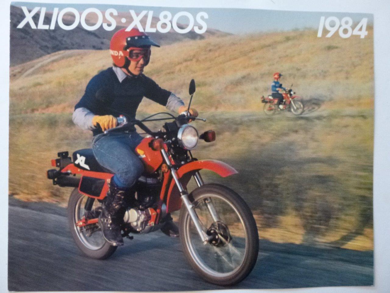 HONDA motorcycle brochure XL 100S & XL 80S Uncirculated high quality color 84 #2