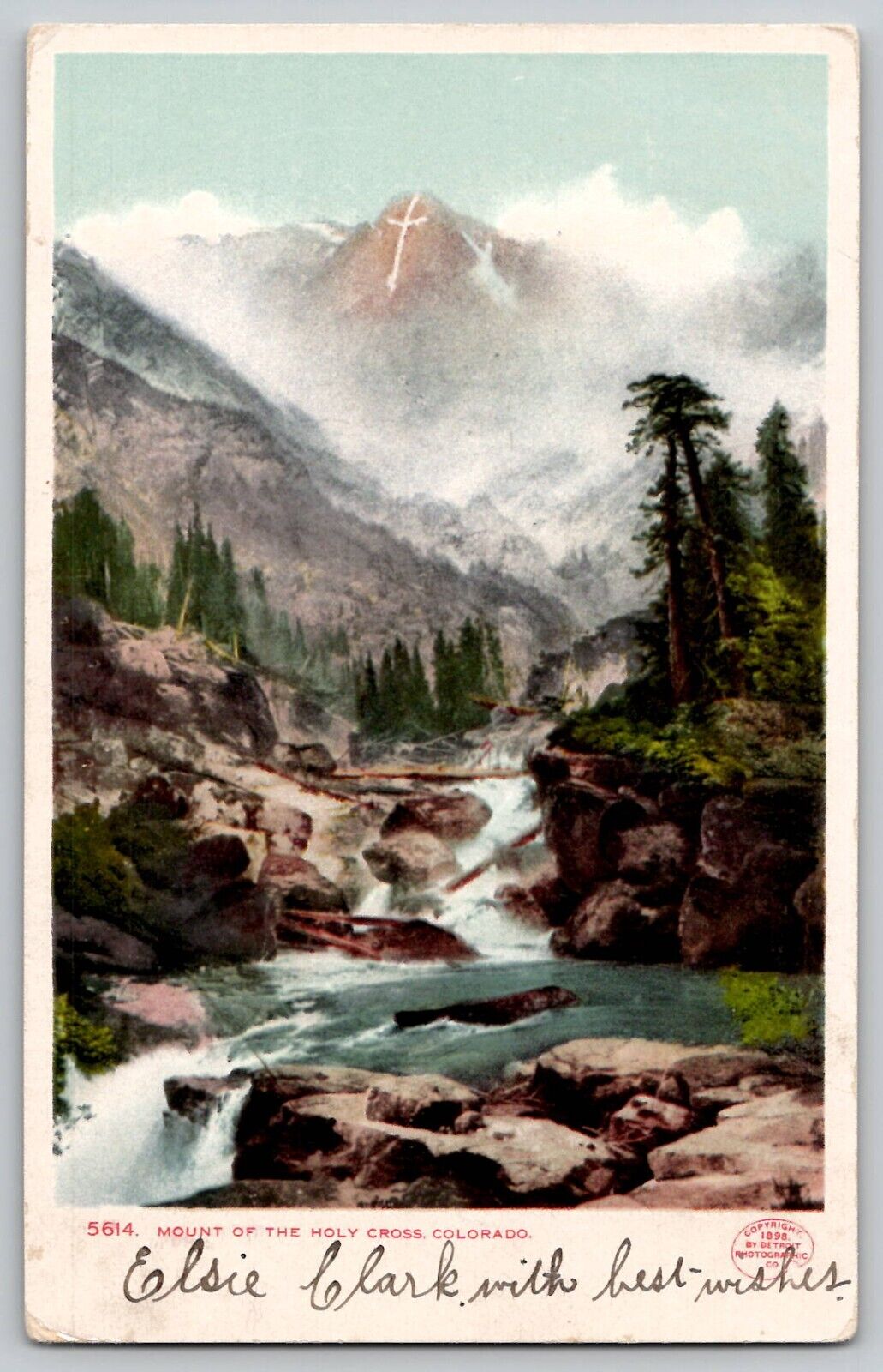 1905 Mount of the Holy Cross Colorado CO Vintage UDB Postcard Detroit Publishing