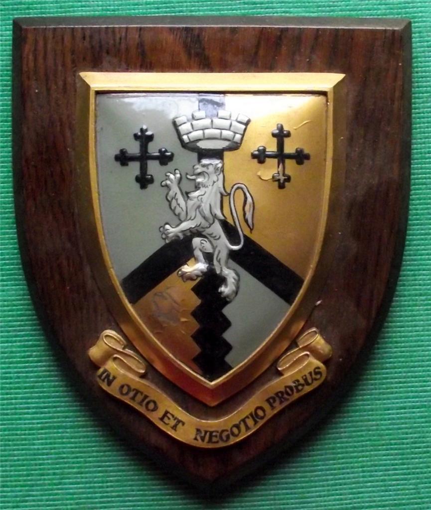 c1960 In Otio et Negotio Probus  University College School Crest Shield Plaque