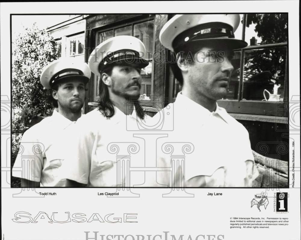 1994 Press Photo Todd Huth, Les Claypool, Jay Lane of Sausage, Music Group