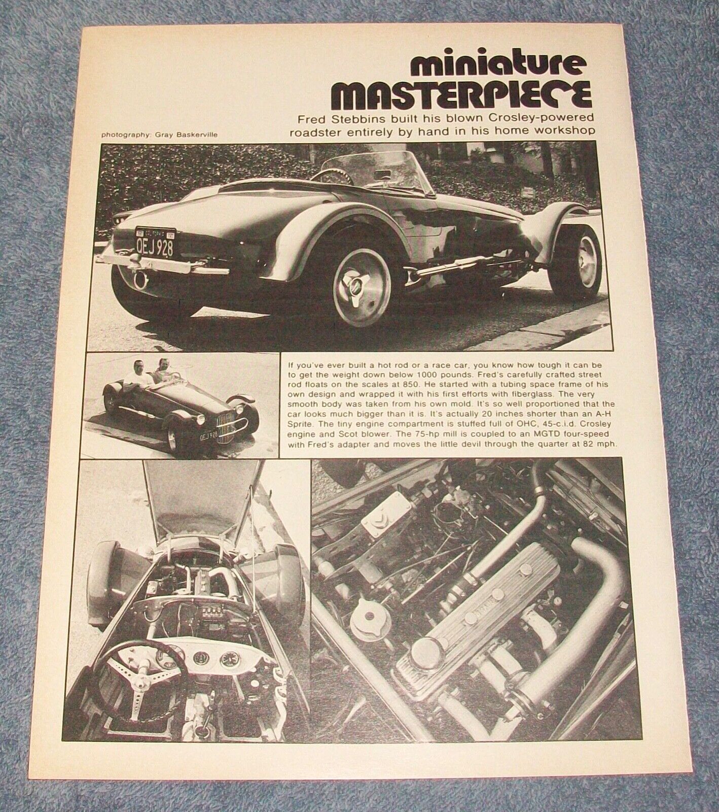 1972 Custom Crosley Powered Roadster Vintage Article \