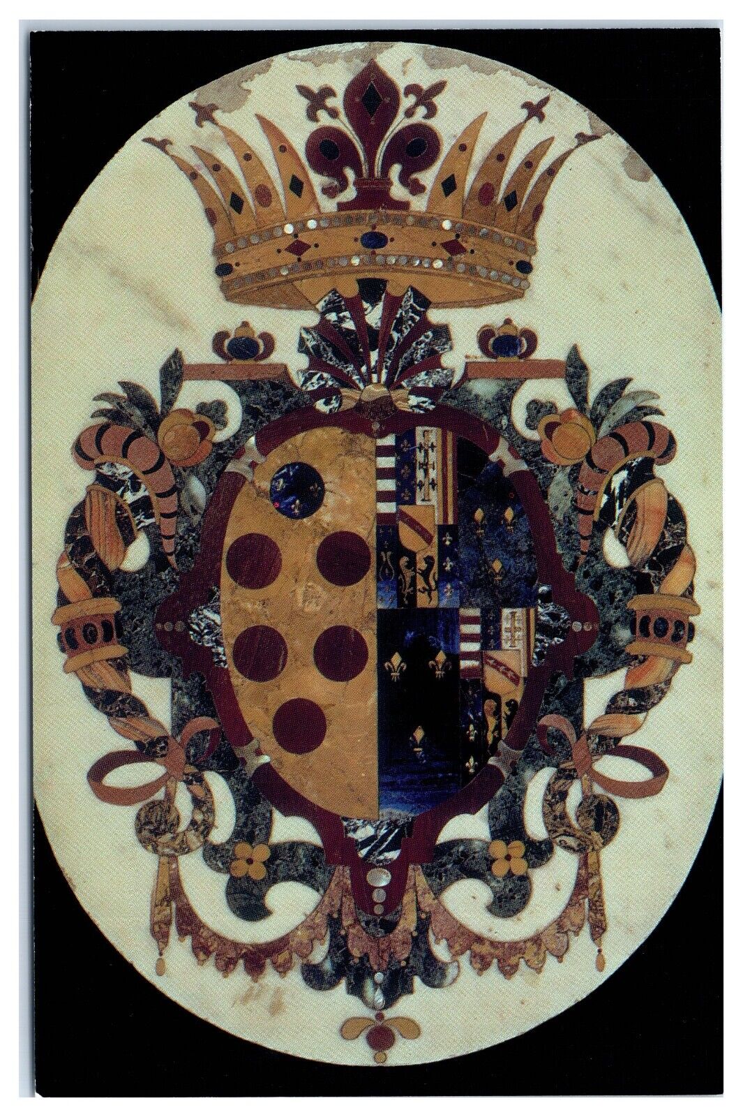 Postcard - Family Crest of the Medici-Lorraine at Museum Opificio Florence Italy