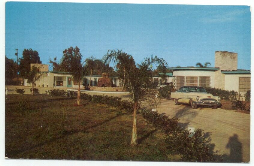 Cocoa FL Coral Sands Motor Court & Dining Room 1950s Postcard Florida