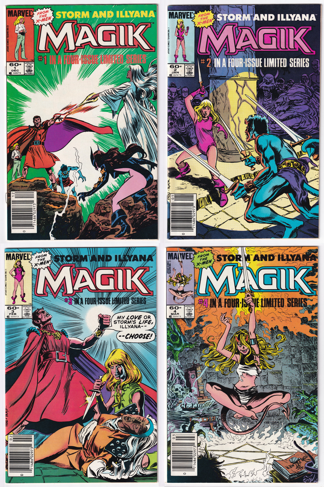Marvel Magik Storm & Illyana # 1-4 Comic Book Limited Series Full Run 1983 X-Men