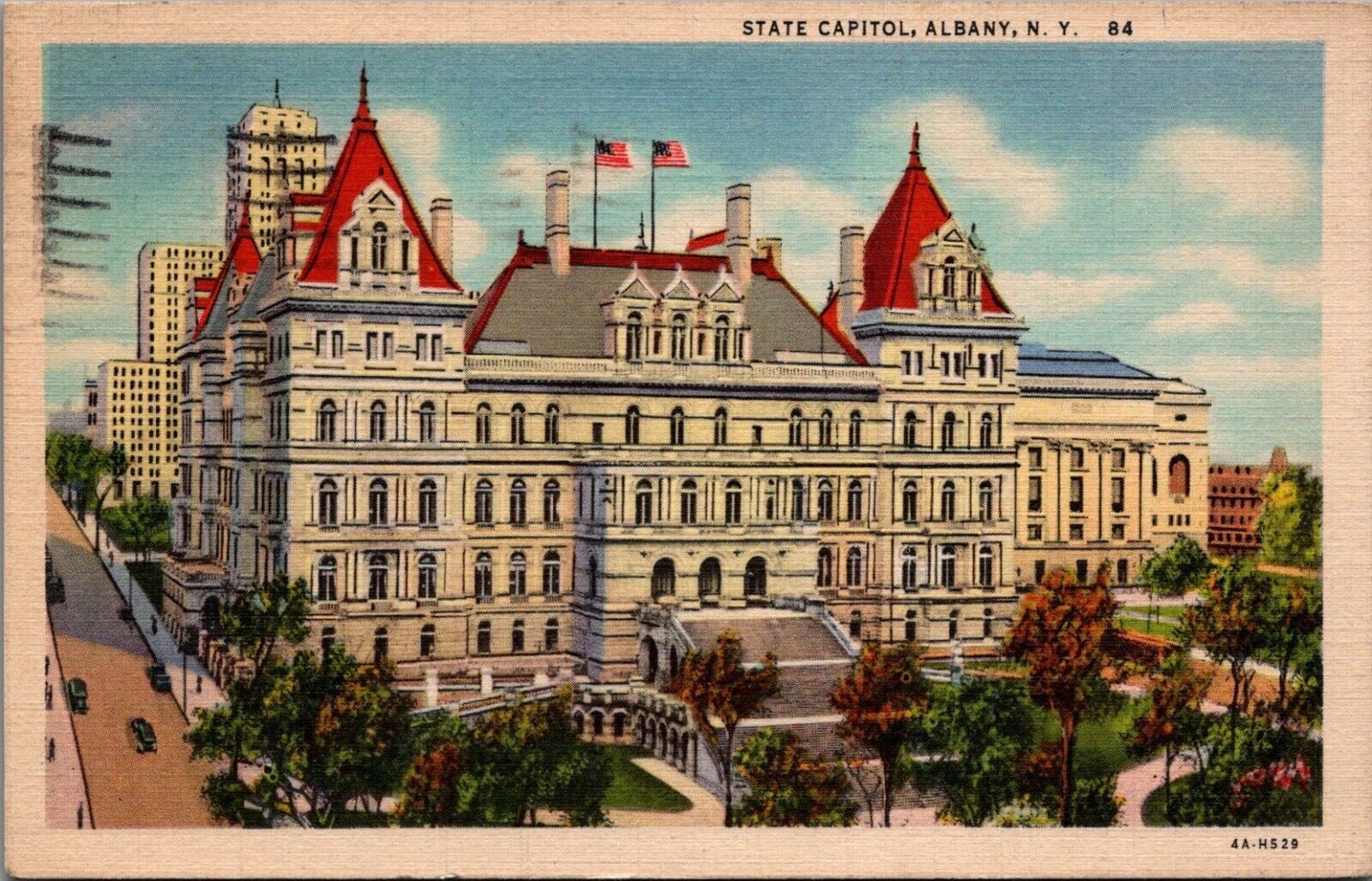 Albany New York State Capitol Linen Curt Teich Posted 1937