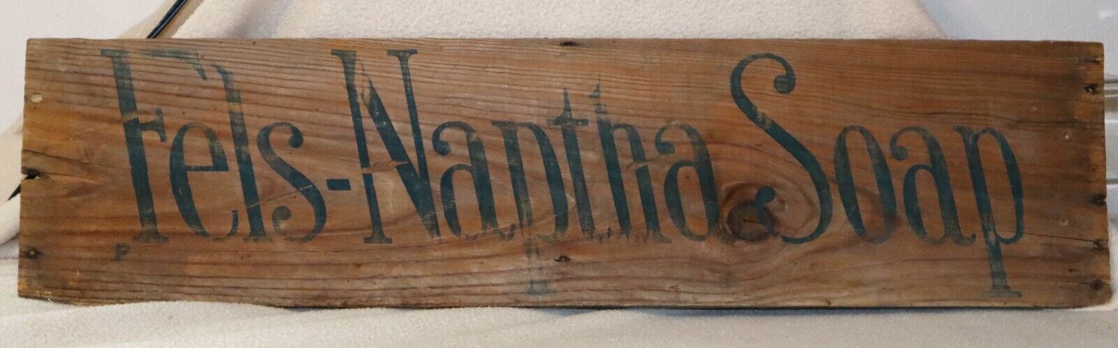 Vintage Advertising Fels-Naptha Soap Wood Crate Wooden Box Side