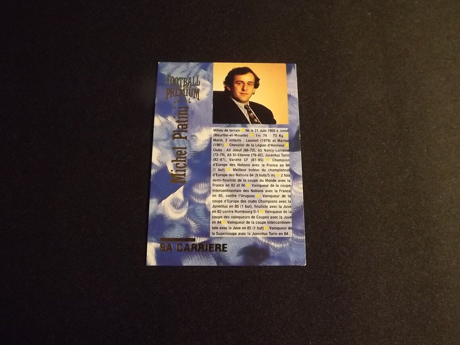 0104 Panini Football Cards Premium 1995 P05 Michel Platini His career