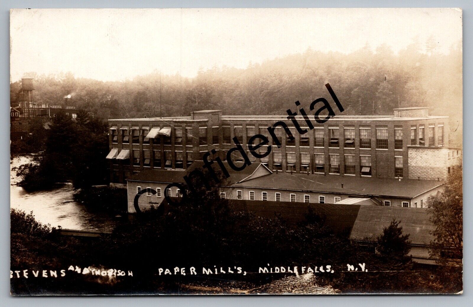 Real Photo Stevens & Thompson Paper Mill At Middle Falls New York RP RPPC D338