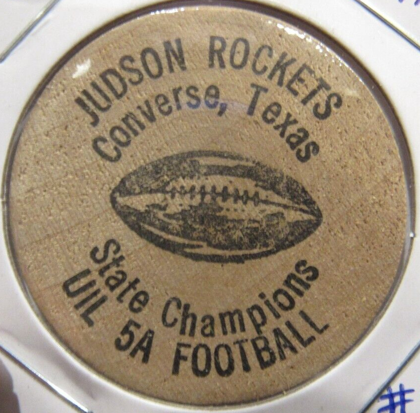 Vintage Judson High School Rockets Converse, TX Wooden Nickel - #2 Token Texas